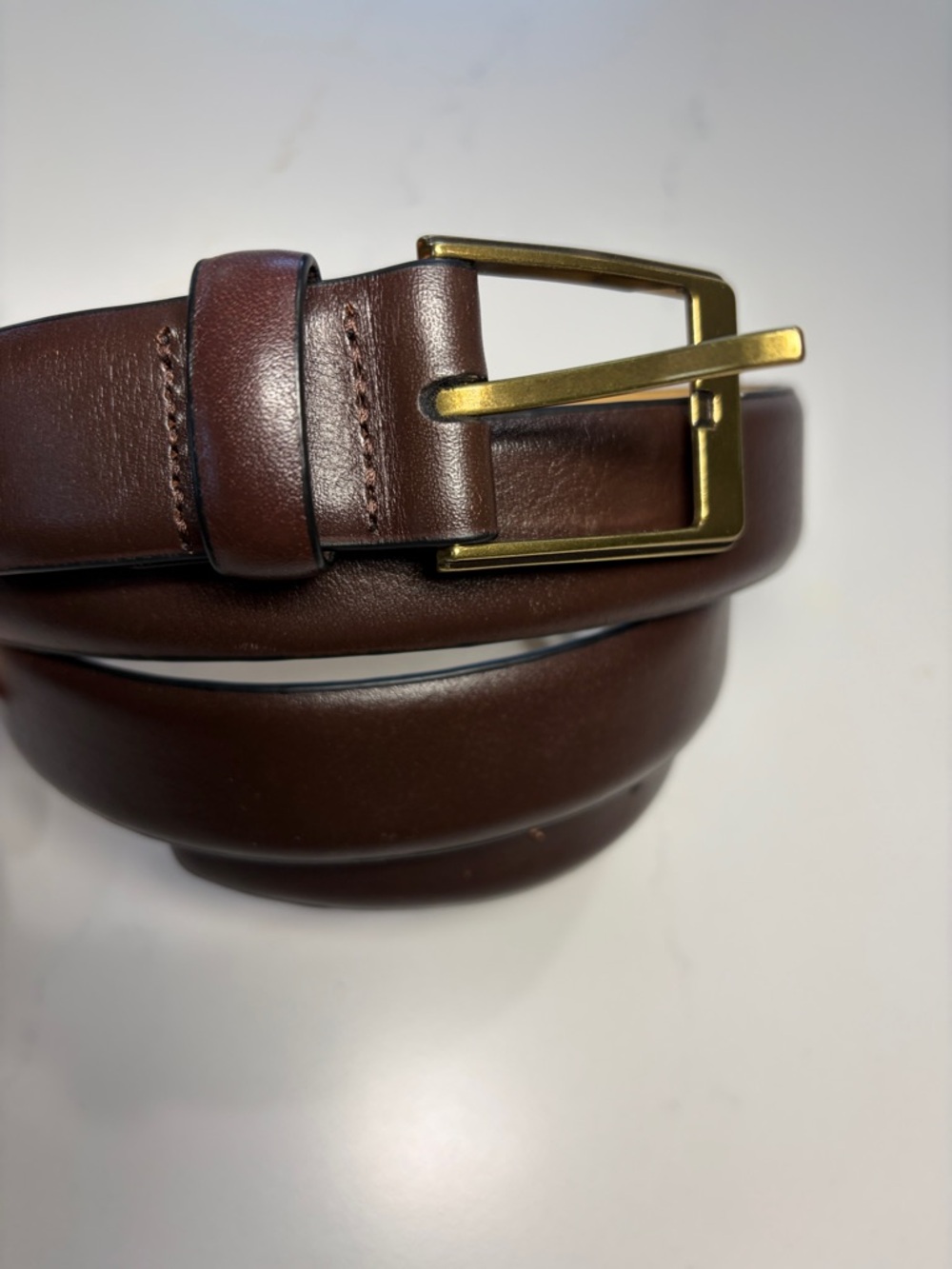 Lands’ End brown leather belt - 48”